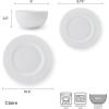 imageMikasa Bentlee Bone China Lightweight Chip Resistant 12 Piece Dinnerware Set Service for 4 WhiteClaire