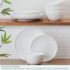imageMikasa Bentlee Bone China Lightweight Chip Resistant 12 Piece Dinnerware Set Service for 4 WhiteColter
