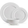 imageMikasa Bentlee Bone China Lightweight Chip Resistant 12 Piece Dinnerware Set Service for 4 WhiteHaven