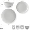 imageMikasa Bentlee Bone China Lightweight Chip Resistant 12 Piece Dinnerware Set Service for 4 WhiteKyler