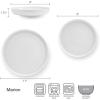 imageMikasa Bentlee Bone China Lightweight Chip Resistant 12 Piece Dinnerware Set Service for 4 WhiteMarion
