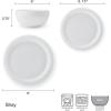 imageMikasa Bentlee Bone China Lightweight Chip Resistant 12 Piece Dinnerware Set Service for 4 WhiteShay