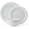 imageMikasa Bentlee Bone China Lightweight Chip Resistant 12 Piece Dinnerware Set Service for 4 WhiteShay