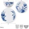 imageMikasa Darcy Bone China Lightweight Chip Resistant 12 Piece Dinnerware Set Service for 4Blue and White