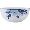 imageMikasa Darcy Bone China Lightweight Chip Resistant 12 Piece Dinnerware Set Service for 4Blue and White