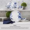 imageMikasa Darcy Bone China Lightweight Chip Resistant 12 Piece Dinnerware Set Service for 4Blue and White