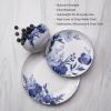 imageMikasa Darcy Bone China Lightweight Chip Resistant 12 Piece Dinnerware Set Service for 4Blue and White
