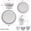 imageMikasa Starburst Metallic Gold 32 Piece Dinnerware Set Service For 8 White