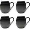 imageMikasa Swirl Coupe Black 16 Piece Dinnerware Set Service For 4 Gaphite Ombre
