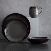 imageMikasa Swirl Coupe Black 16 Piece Dinnerware Set Service For 4 Gaphite Ombre
