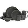 imageMikasa Swirl Speckle 16 Piece Dinnerware Set Service for 4 Graphite