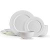 imageMikasa Bentlee Bone China Lightweight Chip Resistant 12 Piece Dinnerware Set Service for 4 WhiteHaven