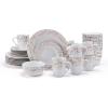imageMikasa Floral Metallic Gold 32 Piece Dinnerware Set Service For 8 White