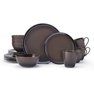 imageMikasa Elura Espresso 16 Piece Dinnerware Set Service for 4