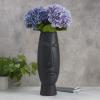 imageMikasa Matte Black Ceramic Face Vase  Contemporary Look for Faux or Dried Flowers  20inch Decorative Vase  Modern Home Decor Accent Piece  Unique Tabletop Centerpiece