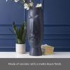 imageMikasa Matte Black Ceramic Face Vase  Contemporary Look for Faux or Dried Flowers  20inch Decorative Vase  Modern Home Decor Accent Piece  Unique Tabletop Centerpiece