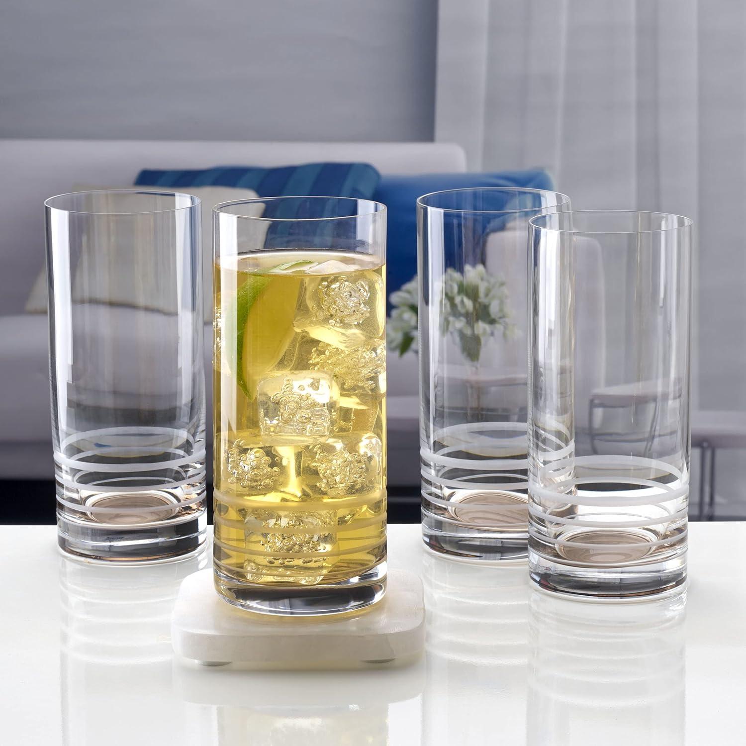 imageMikasa Cal Ombre Highball Tumbler Cups Set of 4 17Ounce GrayHighball