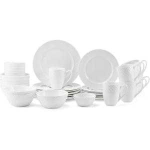 imageMikasa Samantha Bone China Lightweight Chip Resistant 40 Piece Dinnerware Set Service for 8Trellis