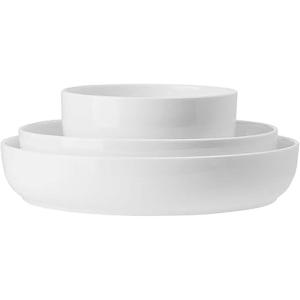 imageMikasa Tivoli Garden Bone China Lightweight Chip Resistant 9 Piece Dinnerware Bowl Set Service for 3White