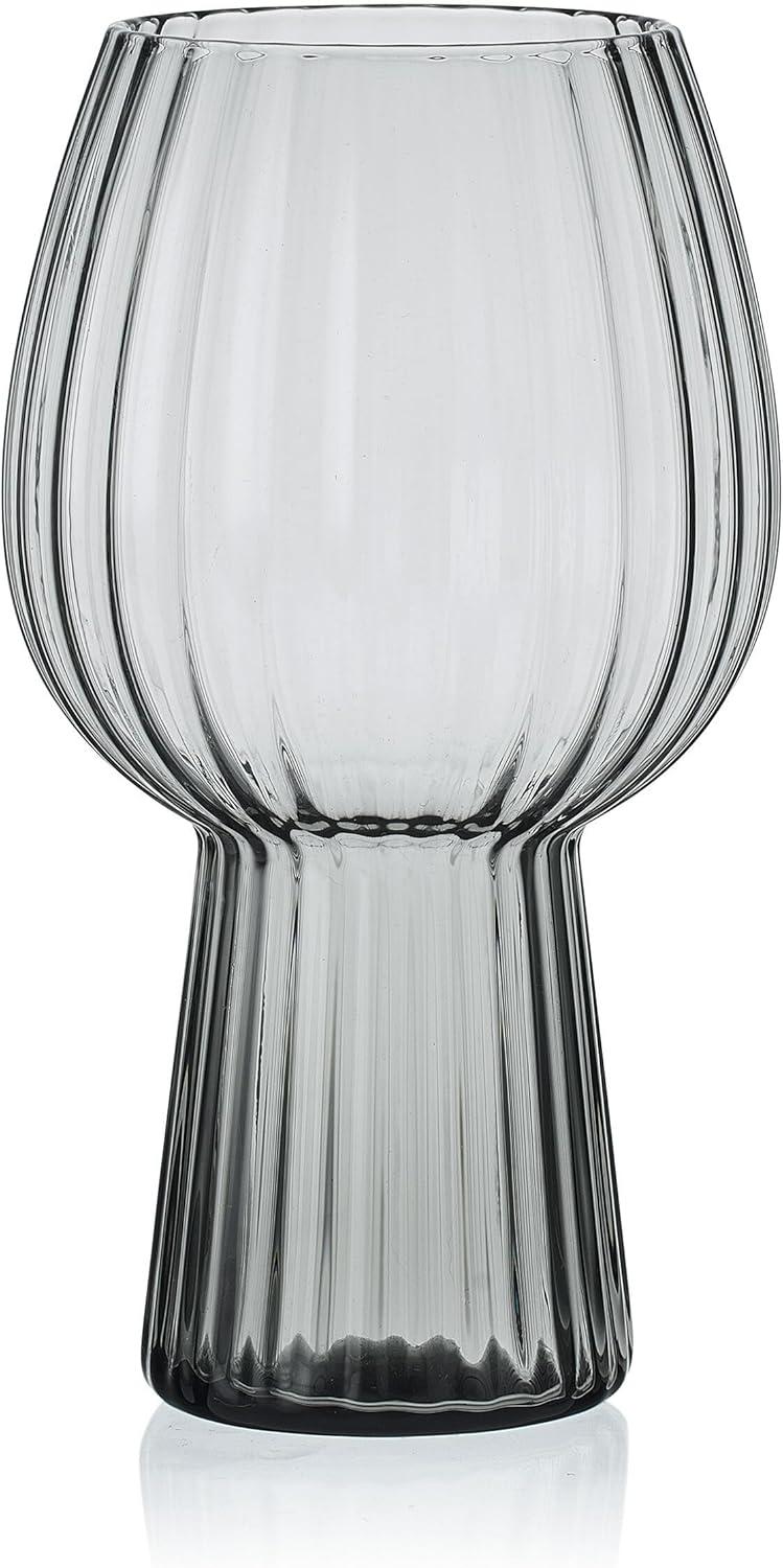 imageMikasa Phoebe Modern 19 Oz Optic Goblet Cups Tall Drinking Glasses Set of 4 GrayGray