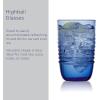 imageMikasa Ciara 18 Oz Highball Tall Juice Water Beverage Drinking Glasses Cups Set of 4 Cobalt