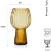 imageMikasa Phoebe Modern 19 Oz Optic Goblet Cups Tall Drinking Glasses Set of 4 GrayAmber