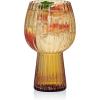 imageMikasa Phoebe Modern 19 Oz Optic Goblet Cups Tall Drinking Glasses Set of 4 GrayAmber