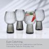 imageMikasa Phoebe Modern 19 Oz Optic Goblet Cups Tall Drinking Glasses Set of 4 GrayGray