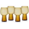 imageMikasa Phoebe Modern 19 Oz Optic Goblet Cups Tall Drinking Glasses Set of 4 GrayAmber