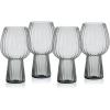 imageMikasa Phoebe Modern 19 Oz Optic Goblet Cups Tall Drinking Glasses Set of 4 GrayGray