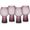 imageMikasa Phoebe Modern 19 Oz Optic Goblet Cups Tall Drinking Glasses Set of 4 GrayLilac