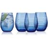 imageMikasa Ciara 18 Oz Red White Stemless Wine Glasses Set of 4 Cobalt