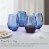 imageMikasa Ciara 18 Oz Red White Stemless Wine Glasses Set of 4 Cobalt