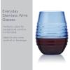 imageMikasa Ciara 18 Oz Red White Stemless Wine Glasses Set of 4 Cobalt