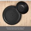 imageMikasa Declan 12 Piece Stoneware Dinnerware Set Service for 4 Modern Black Plate and Bowl Dishes with High Rims Black