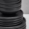 imageMikasa Declan 12 Piece Stoneware Dinnerware Set Service for 4 Modern Black Plate and Bowl Dishes with High Rims Black