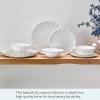 imageMikasa Elodie Scalloped 12 Piece Bone China Durable Chip Resistant Lightweight Dinnerware Set Service for 4 White