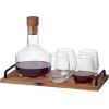 imageMikasa Glenwood Mixology 8 Piece Cocktail Shaker Bartender Stainless Steel with Acacia Wood Stand Bartool SetDecanter Set