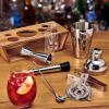 imageMikasa Glenwood Mixology 8 Piece Cocktail Shaker Bartender Stainless Steel with Acacia Wood Stand Bartool SetMixology Set