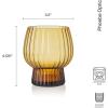imageMikasa Phoebe Modern 14 Oz Optic Double Old Fashioned Rocks Beverage Juice Glasses Set of 4 AmberAmber