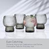 imageMikasa Phoebe Modern 14 Oz Optic Double Old Fashioned Rocks Beverage Juice Glasses Set of 4 AmberGray