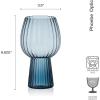 imageMikasa Phoebe Modern 19 Oz Optic Goblet Cups Tall Drinking Glasses Set of 4 Blue