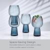 imageMikasa Phoebe Modern 19 Oz Optic Goblet Cups Tall Drinking Glasses Set of 4 Blue