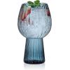 imageMikasa Phoebe Modern 19 Oz Optic Goblet Cups Tall Drinking Glasses Set of 4 Blue