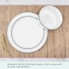 imageMikasa Samantha 12 Piece Bone China Dinnerware Plate and Bowl Set Service for 4 Black Banded Rim ChipResistant Lightweight Durable White