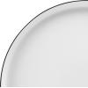 imageMikasa Samantha 12 Piece Bone China Dinnerware Plate and Bowl Set Service for 4 Black Banded Rim ChipResistant Lightweight Durable White