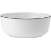 imageMikasa Samantha 12 Piece Bone China Dinnerware Plate and Bowl Set Service for 4 Black Banded Rim ChipResistant Lightweight Durable White
