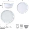 imageMikasa Samantha 12 Piece Bone China Dinnerware Set Service for 4 Flat Plates and Bowl with Blue Rim ChipResistant Lightweight Elegant and Durable White