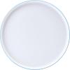 imageMikasa Samantha 12 Piece Bone China Dinnerware Set Service for 4 Flat Plates and Bowl with Blue Rim ChipResistant Lightweight Elegant and Durable White