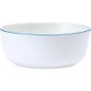 imageMikasa Samantha 12 Piece Bone China Dinnerware Set Service for 4 Flat Plates and Bowl with Blue Rim ChipResistant Lightweight Elegant and Durable White